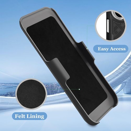 Fingic iPhone 17 Case - Slim Shockproof Holster with Kickstand | Rugged Full Body Protection, Black