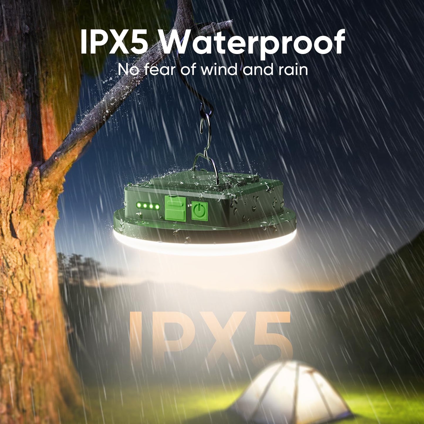 Eventek Camping Lantern 12000mAh, Ultra Bright LED Camping Lights with 4 Modes & Magnetic, IPX5 Waterproof Rechargeable Lantern for Power Outages, Tent, Hiking, Emergency