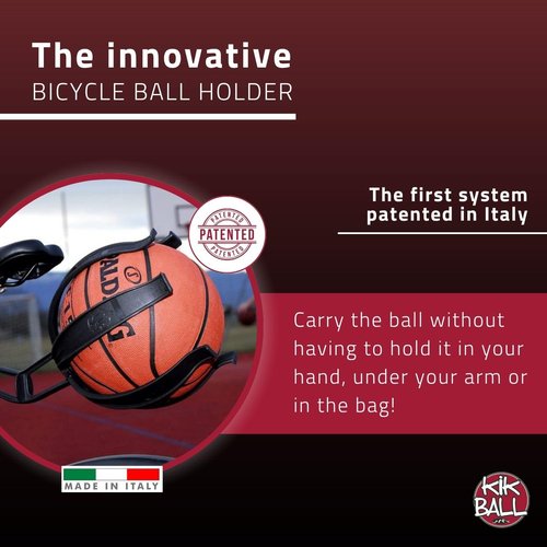 KIK BALL, Bicycle Ball Holder, Safety Device for Children and Teenagers, Easy-to-Apply Holder, Suitable for Footballs, Volleyballs, Basketballs and Rugby Balls, Green