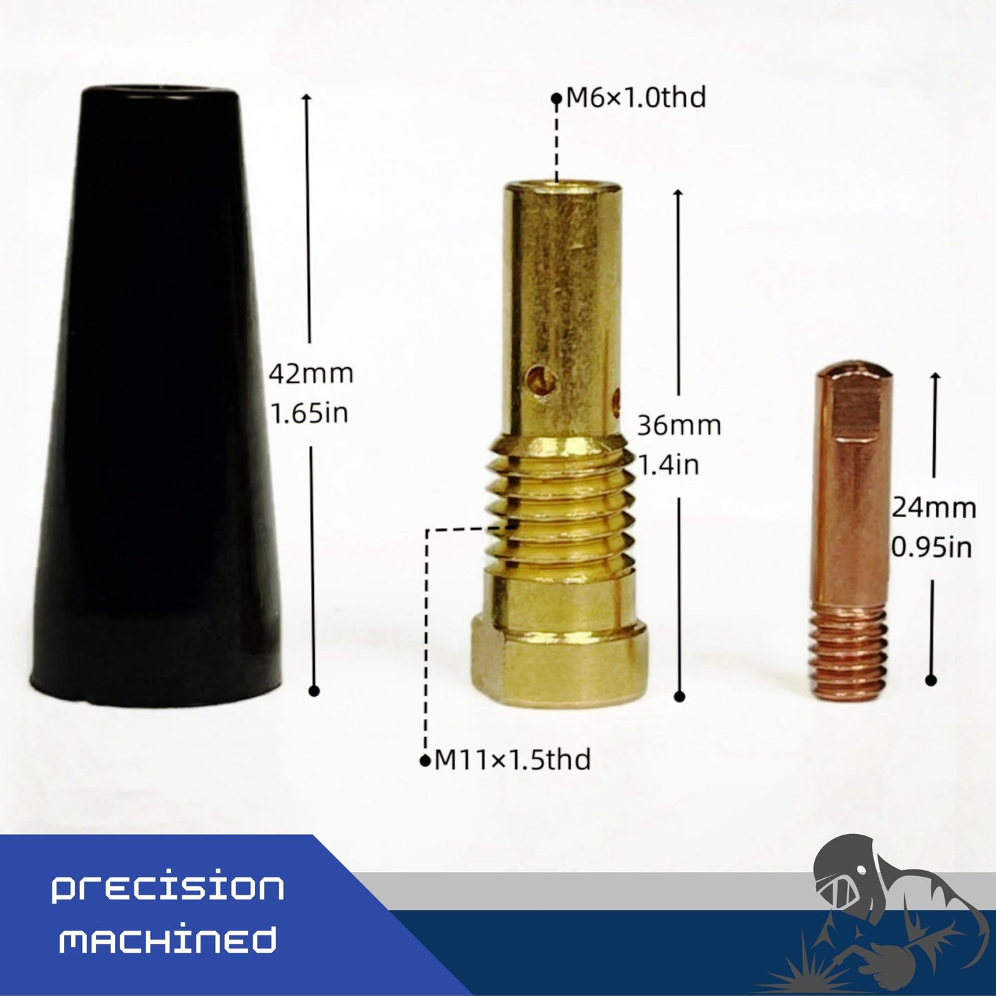 TimelyDu 24PCS Flux Core Gasless Nozzles Welding Gun Accessory Kit,MIG Welding Accessories,Compatible with Lincoln Century FC90 Forney Titanium (.030" Accessory Kit)