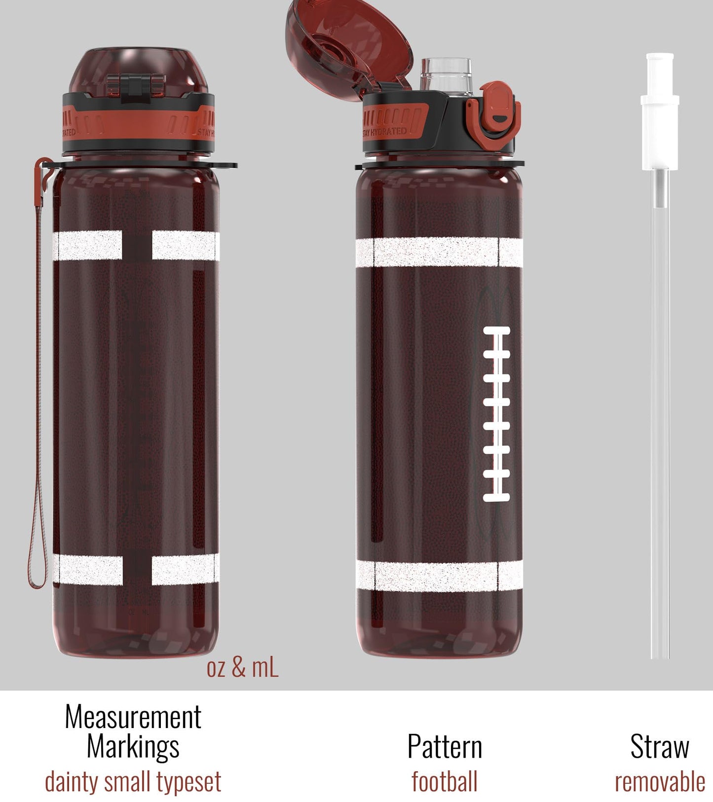 MYFOREST 32oz/1L Sport Water Bottle, Light Tritan, Quick-Open Chug Lid/Straw 2-in-1, Leak-Proof, Dishwasher-Safe, BPA-Free, Drop-Resist & Scratch-Resist for Travel/Gym/Office/Fan Gift (Basketball)
