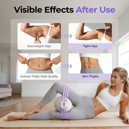 FEIERDUN Thigh Master, Kegel Exerciser, Pelvic Floor Muscle Trainer for Women, Adjustable 5-Level Resistance, Inner/Outer Thigh Leg Hip Glute Arm Toner,Leg-Shaping Ball-Purple