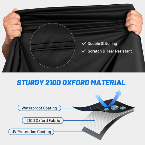 Favoto Bike Cover - Waterproof Heavy-Duty Storage for 1-2 Bikes | UV, Dust & Wind Protection - Black