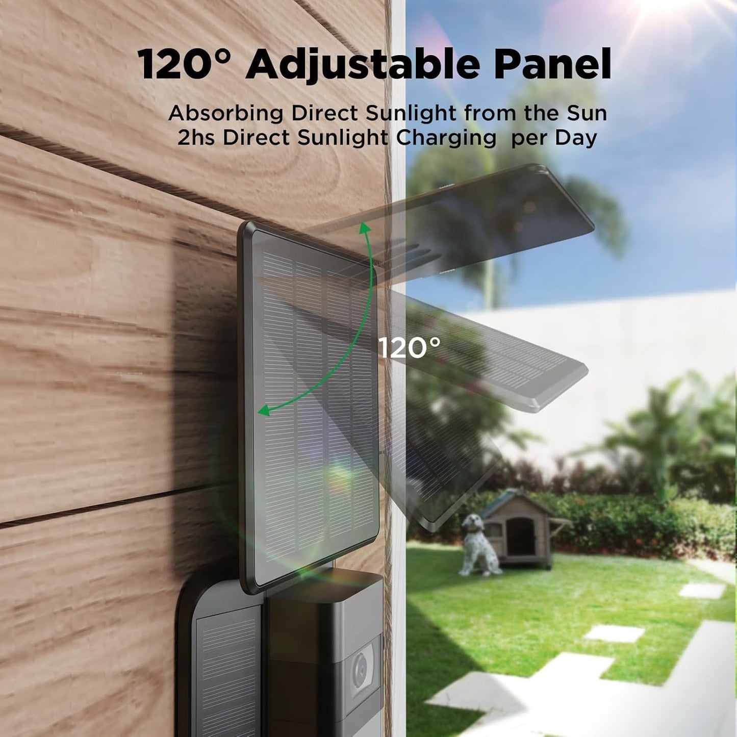 QIBOX Solar Charger for Ring Video Doorbell (2020) - Waterproof 2.9W Micro USB Panel