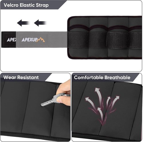 APEXUP Adjustable Ankle Weights - 10lbs/Pair for Yoga, Walking, Running & Gym Workouts