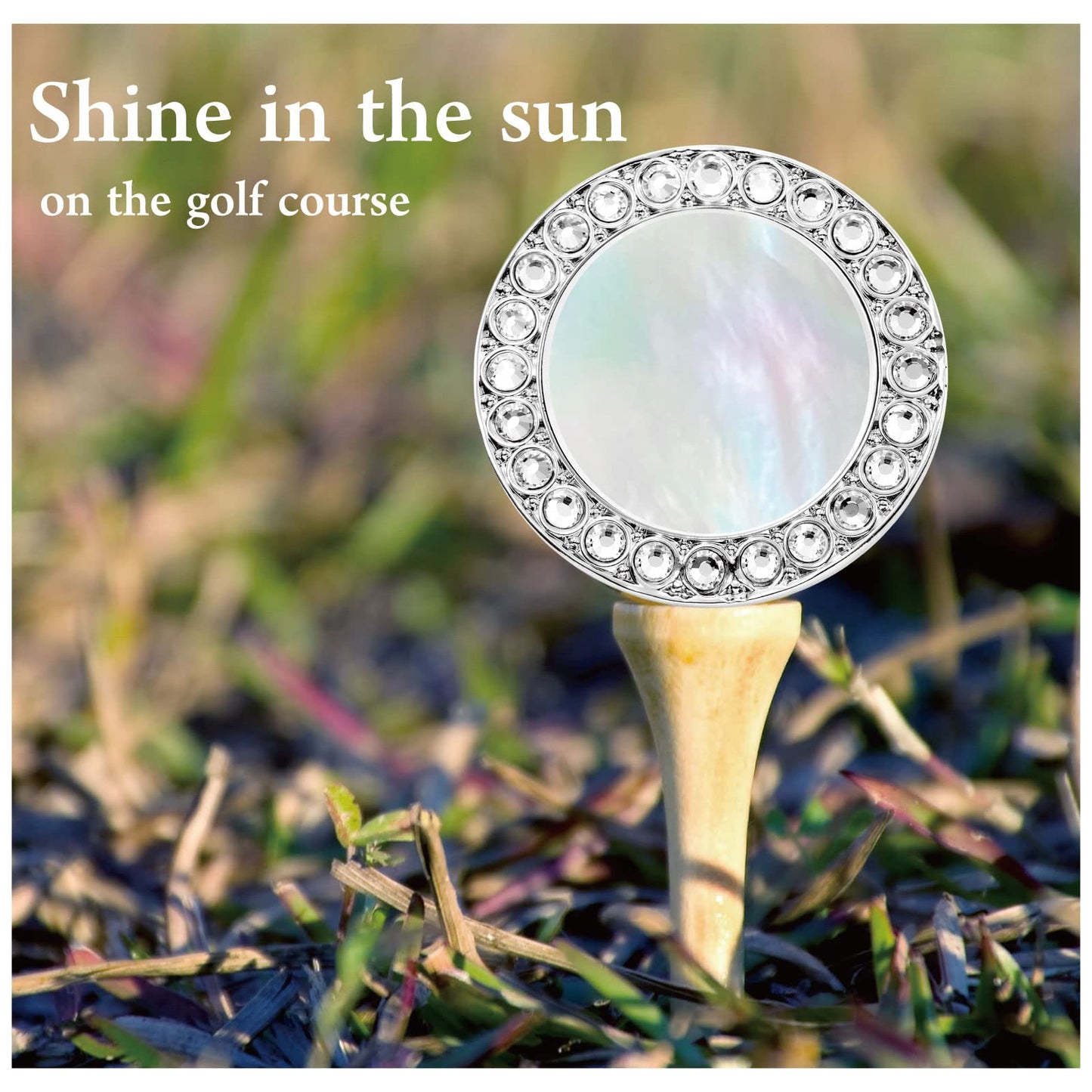 E TRUEE Golf Ball Marker Hat Clip with Pearl Crystal Ball Marker, Golf Accessories, Golf Gifts, Golf Ball Markers for Women