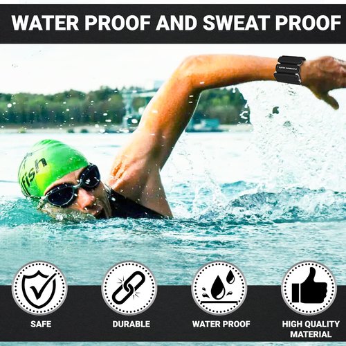 G FASHION STYLE Wearable Wrist & Ankle Weights, Set of 2 (1 LB ea.), Adjustable Arm Weights Set, Weight Loss strenght training bracelet, Women/Man. (Black)