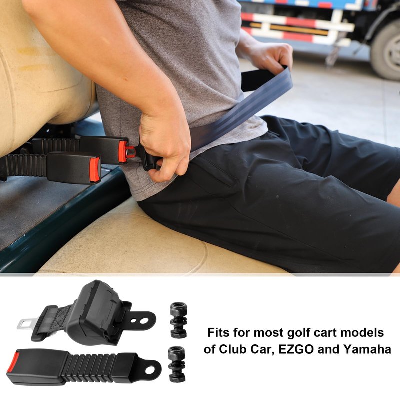 Roykaw Golf Cart Seat Belts Safety Belt Compatible with EZGO Club Car Yamaha - Great Automotive Grade Quality