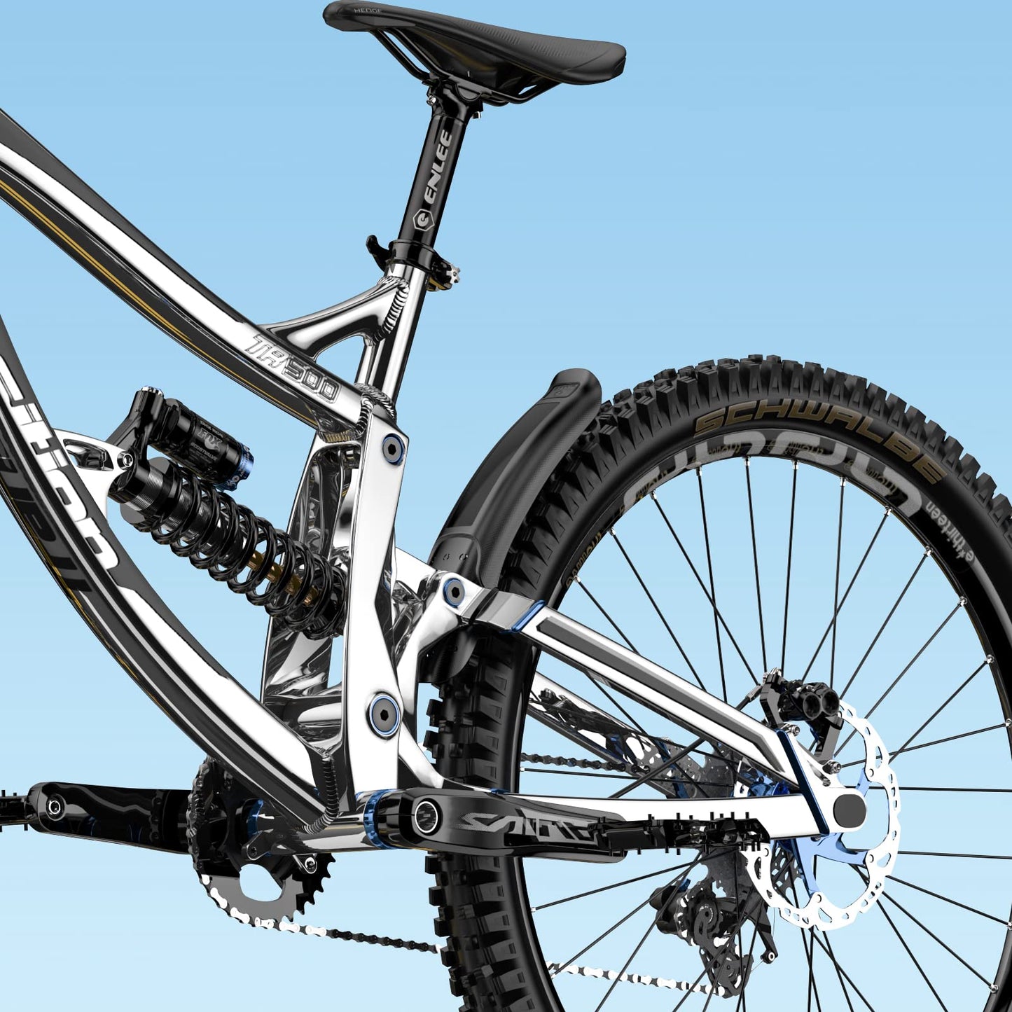 ENLEE MTB Mountain Bike Fender, Bicycle Mudguard, 14.27'' Length, 3.14'' Width, for Adults Men Women