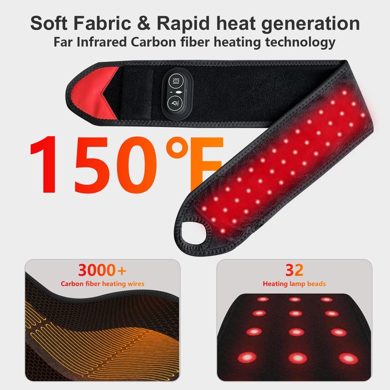 Cordless Wrist Heating Pad Wrap, Heated Carpal Tunnel Wrist Brace with Vibration, 3 Heats and Vibrations Modes, Heated Wrist and Hand Massager Pain Relief