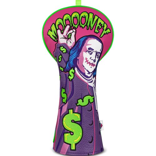 Big Crazy Unique Golf Head Covers - Franklin Funny Design - Driver Headcover with Waterproof Leather - Golf Club Protector and Practical Present