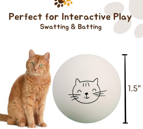 Cloverjoyed Cat Ping Pong Balls - 6 Pack Enrichment Toys for Playful Cats | Perfect Gift for Cat Lovers