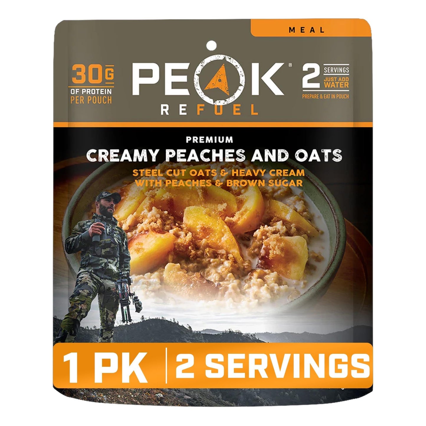Peak Refuel Creamy Peaches and Oats | Chad Mendes Signature Meal | Premium Freeze-Dried Variety Meals | Hunting, Survival, Camping, Backpacking Food | High-Protein Game Meats | MRE | Made in USA