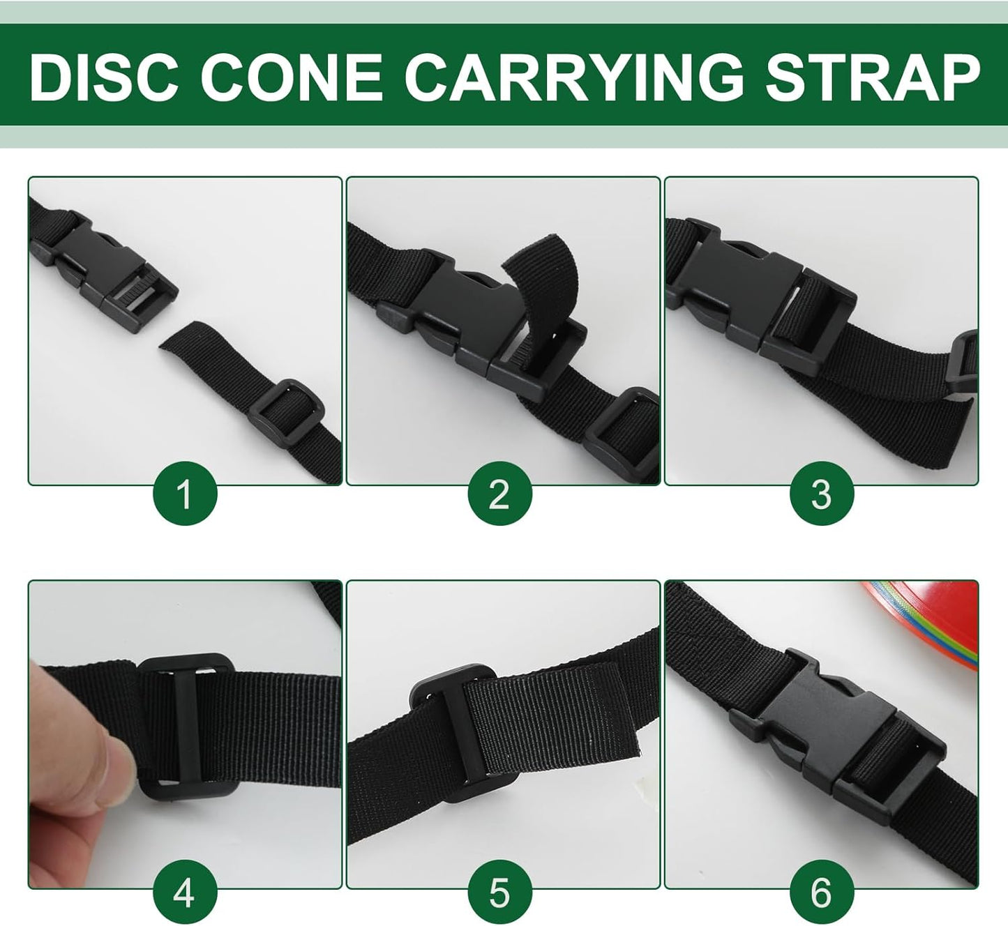 Skiennix Adjustable Cone Carrier Strap - 6.5 Feet Agility Disc Storage & Travel with Quick Snap Closure