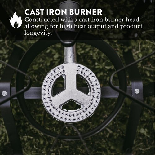 GasOne B-5200KA Outdoor Cooker with High Pressure Steel Braided Hose Propane Burner Camp Stove