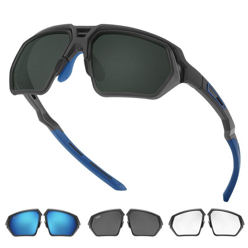VIKISOIO Polarized Driving Glasses, 3 Interchangeable Lenses, Sport Goggles for Car, Motorcycle, Sport Sunglasses for Men Women