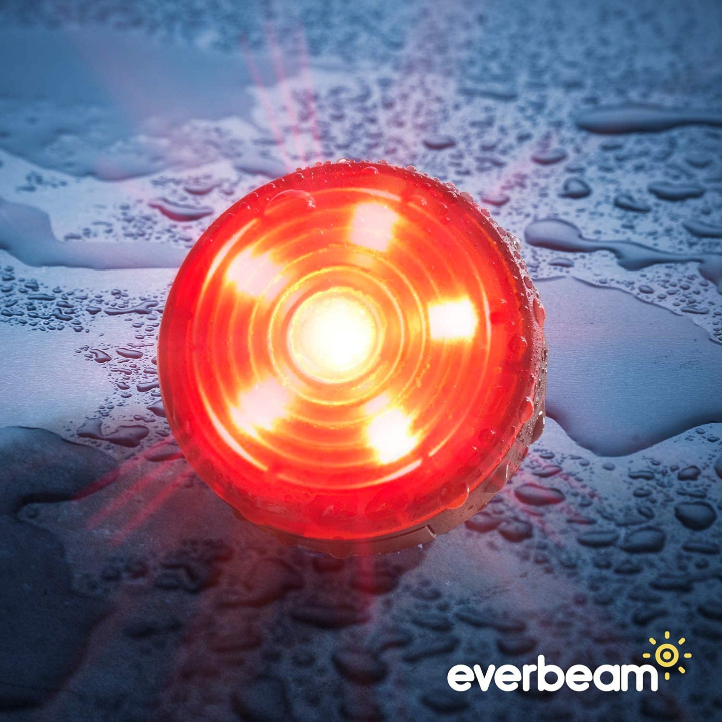 Everbeam E200 LED Bicycle Lights Front and Rear Rechargeable | Powerful Waterproof Safety Clip On LED Light Set, For Runners, Cycling, Dog Walking, Kayaking - Includes Straps For Wearing - 2 Pack, Red