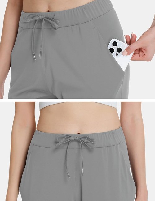 Foucome Women's Golf Pants - Stretchy 7/8 Ankle Pants with Pockets for Athletic & Travel Wear