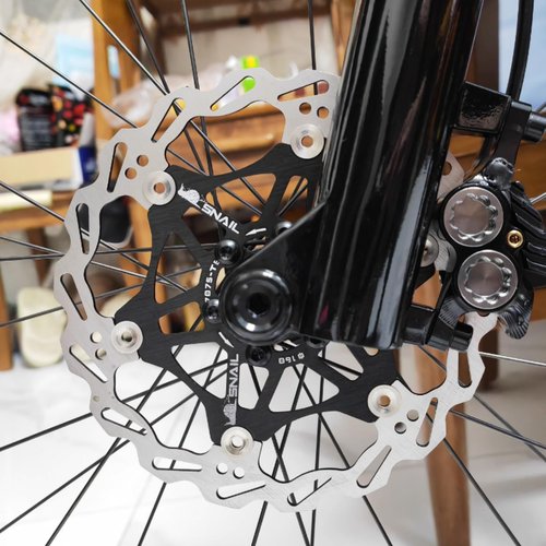 DJC Bike Brake Disc Rotor MTB Floating Brake Disc 160mm 180mm 203mm with 6 bolts Road Bike MTB BMX Steel Aluminum Brake Disc (1# black, 180mm)