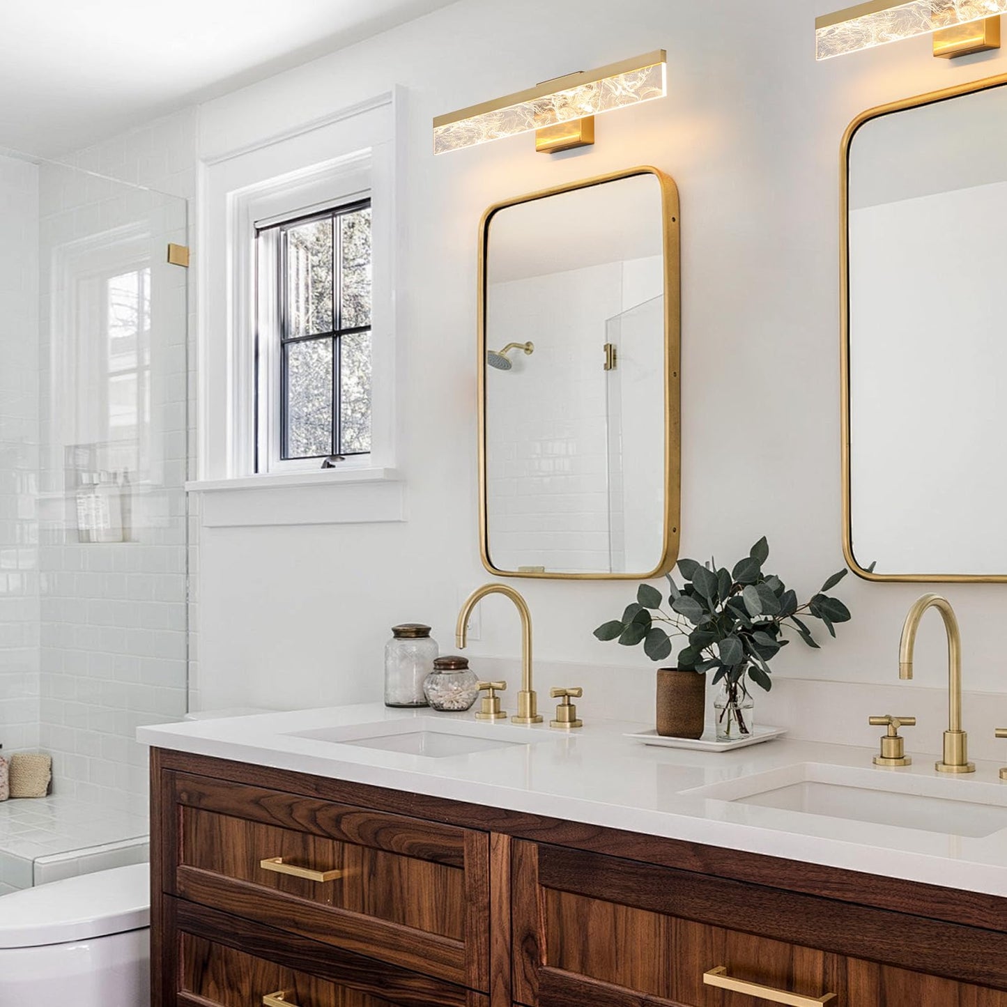 AIJIASI Gold Vanity Light - 24 Inch Modern Bathroom Light Fixture Over Mirror 18W 3000K Warm Lighting Dimmable LED Vanity Lights for Bathroom Restroom Mirror