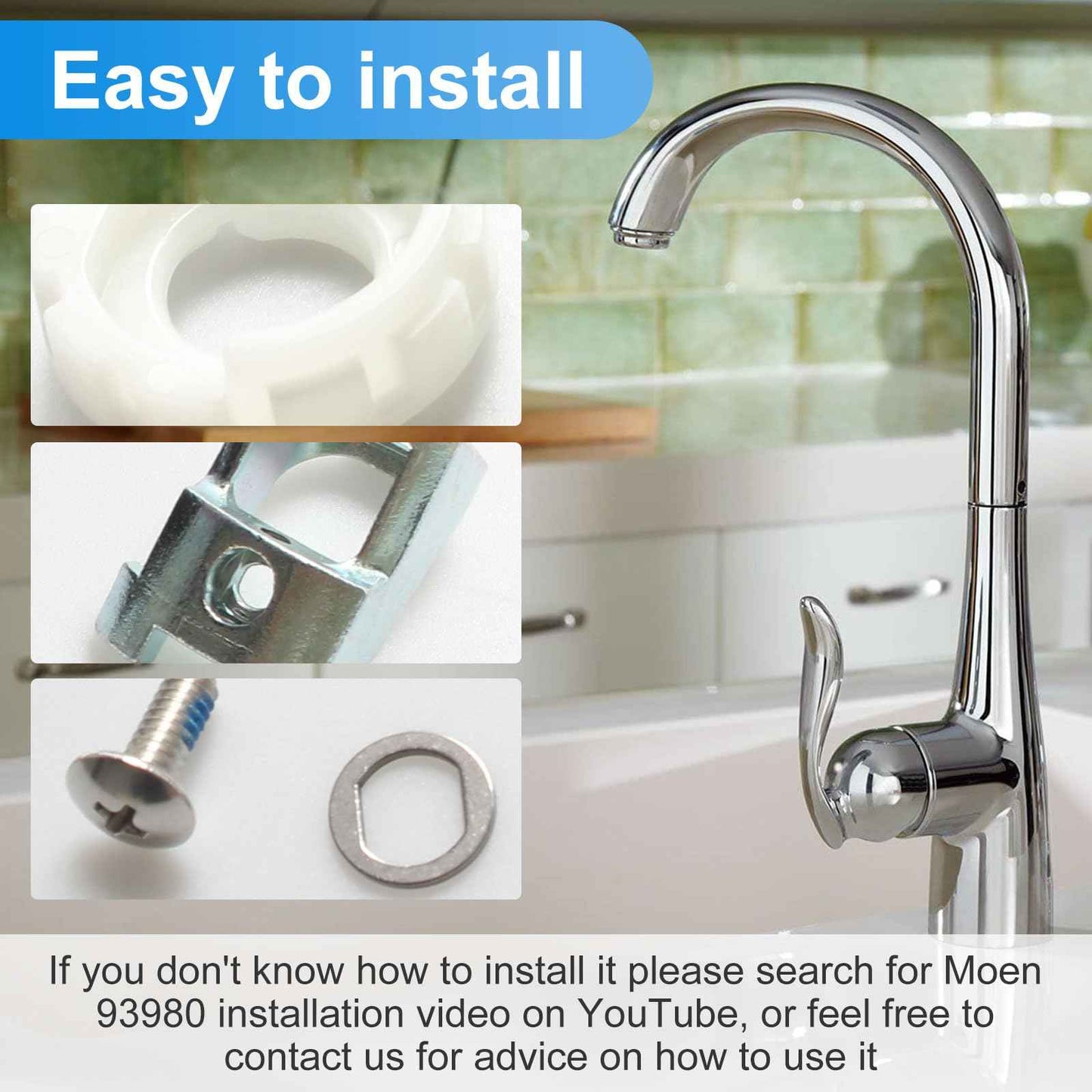 LEDBarz Moen Faucet Repair Kit 93980 - Replacement Single Handle Mechanism for Kitchen Parts