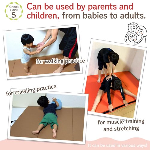 KaRaDaStyle Gymnastics Mat Folding Stretch Mats 75"x31"x1.2" Exercise Muscle Training Children Play Horizontal Bar Mat Yoga Sports Soundproof Home Use (Colorful/5-fold)
