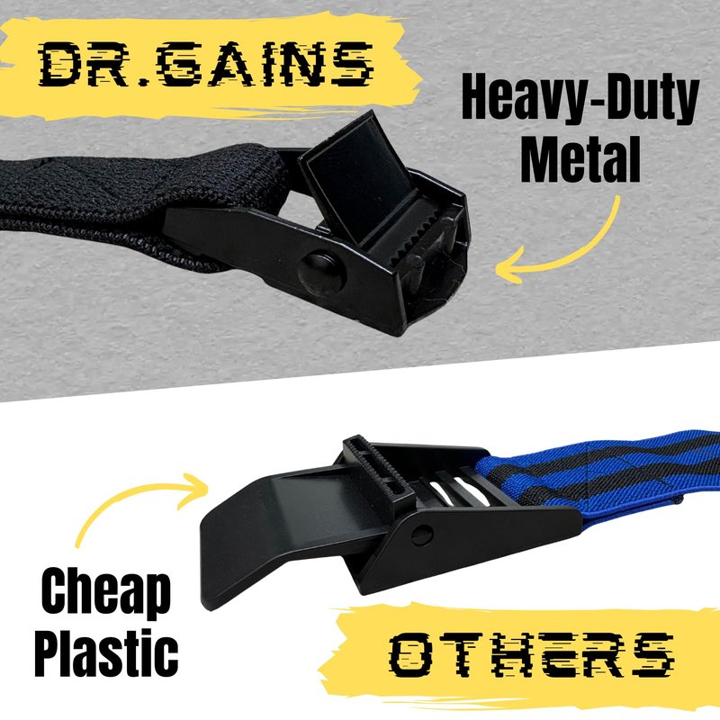 Dr. Gains Premium Nylon & Metal Buckle BFR Bands | Blood Flow Restriction Bands for Occlusion Training Weight Lifting (Arms)