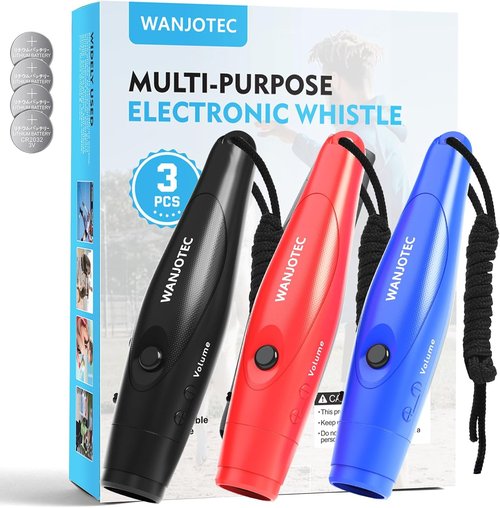 Electronic Whistle 3 Pack - Adjustable Tones & 130dB Volume | Handheld Emergency Whistle for Sports