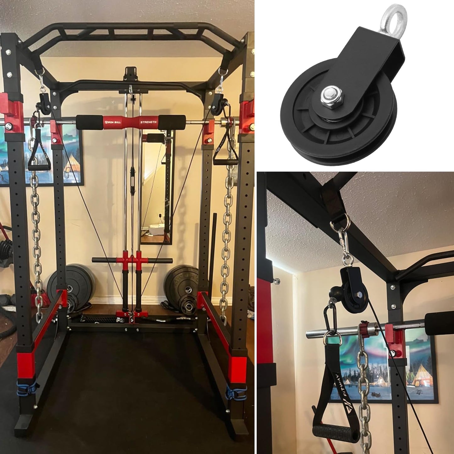 Biugaaufai 6 Pack 3.54 Inch Gym Cable Pulley, Heavy Duty 90 mm Gym Equipment Pulley, 360 Degree Rotation, Gym Cable Pulley, Ideal for Home Gym, Clothesline and DIY Project