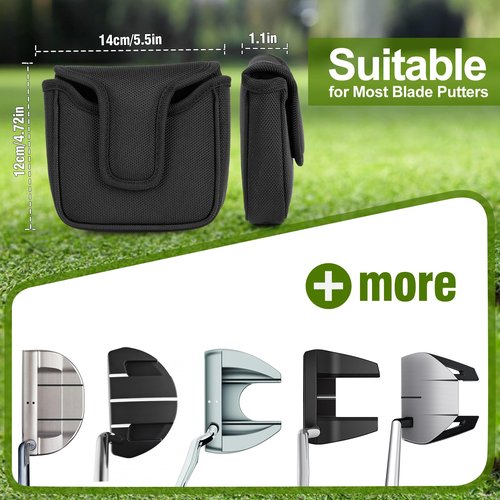 Golf Putter Covers Mallet Putter Headcover with Magnetic Closure Golf Club Cover Golf Headcover for Most Brand(for Mallet Putter 3)