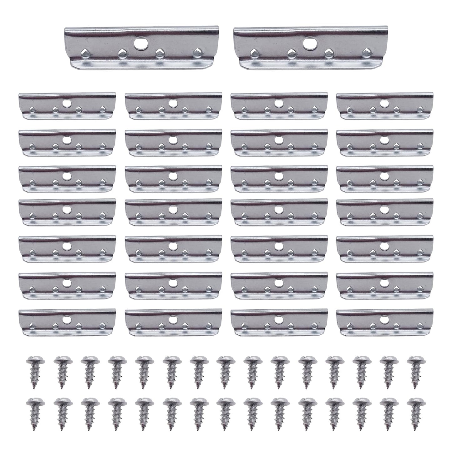 30 Pcs Metal End Clips for Rubber Webbing, 1/2 * 2" Replacement Upholstery Furniture Webbing End Clips for Sofa Chair Furniture with Screws