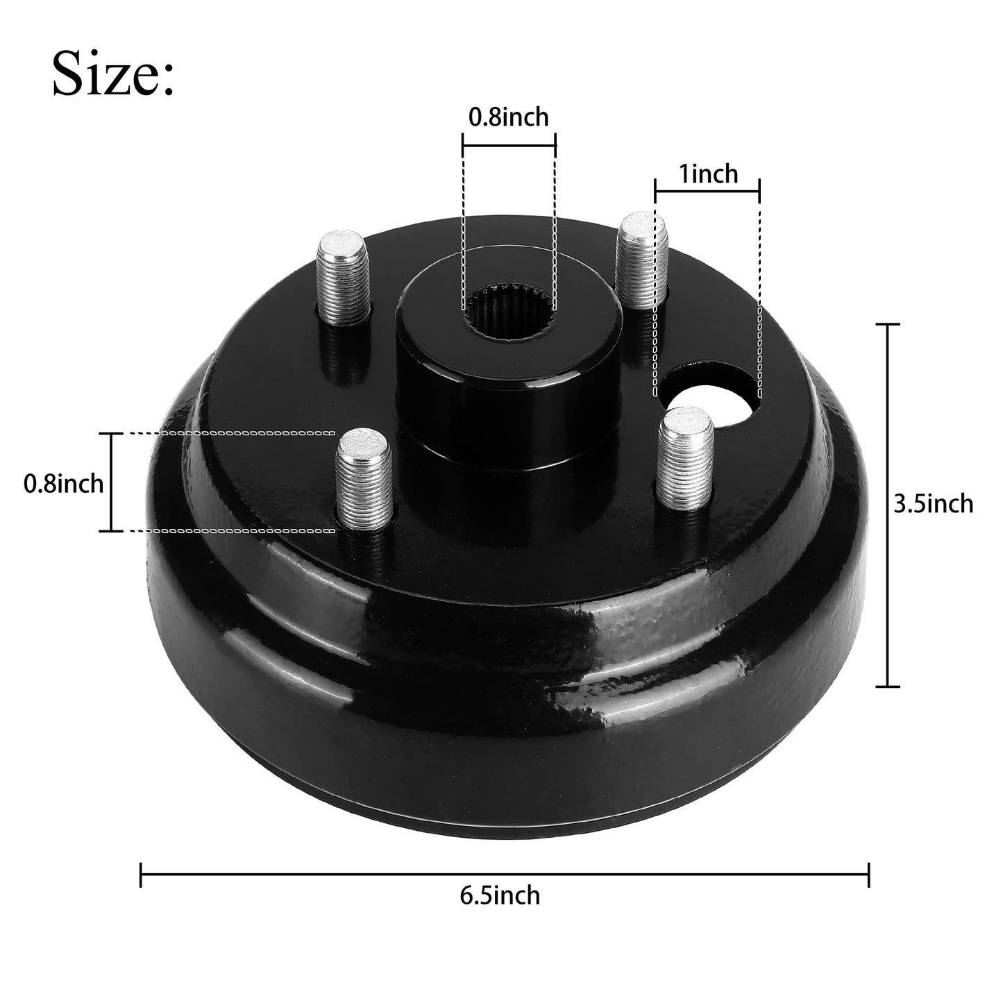 9.99WORLD MALL Golf Cart Brake Drum Hub Assembly for EZGO TXT PDS 1982-up Electric & 1982-1993 2-Cycle Gas, Replace OEM# 19186G1P (1)
