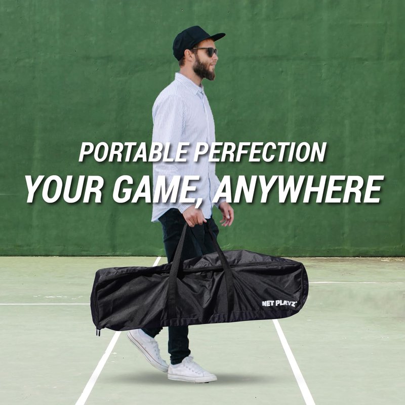 Pickleball Net, Portable Easy Setup 22ft Regulation Size for Outdoor Backyard Home Driveway | Steady Metal Frame Strong PE Net