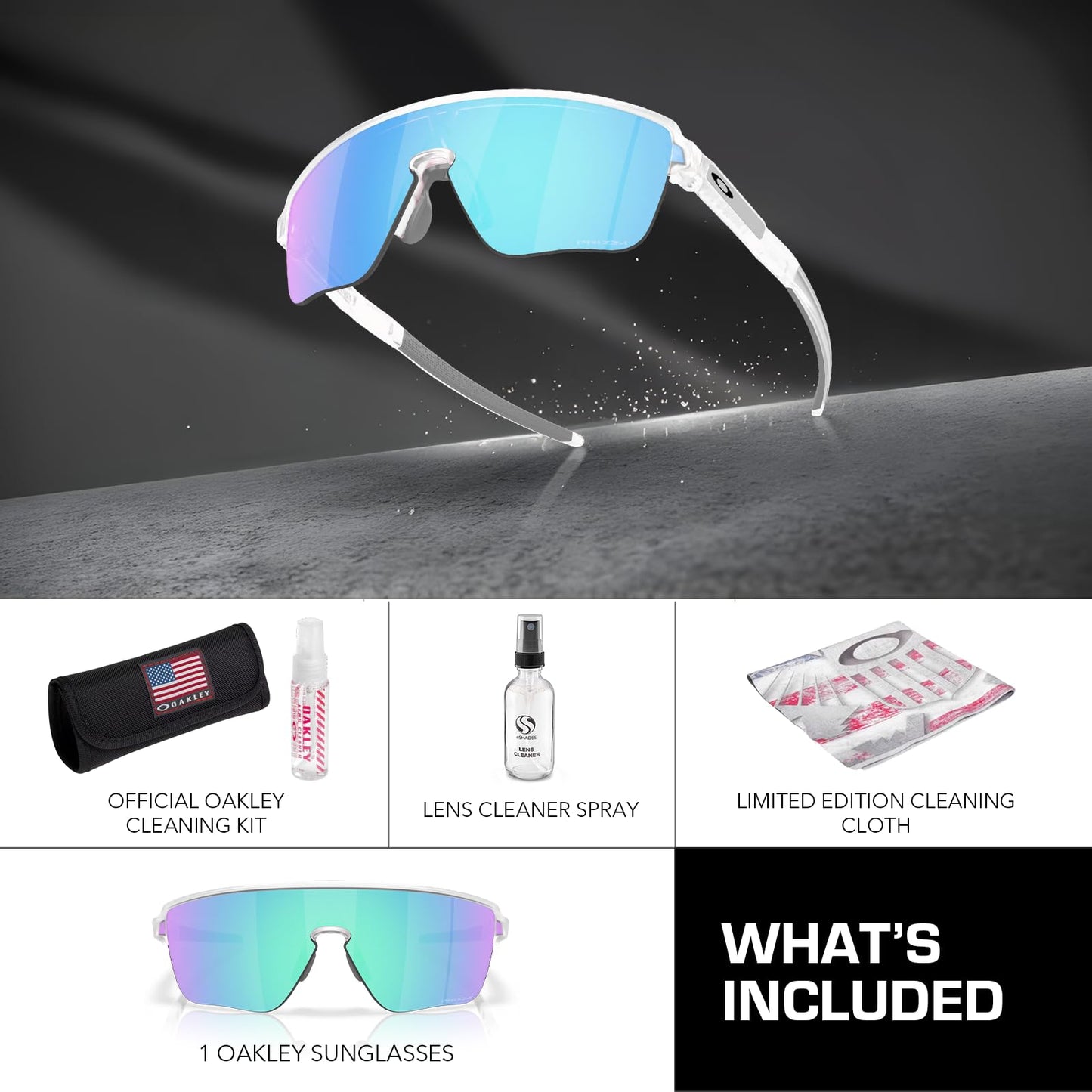 Oakley CORRIDOR SQ OO9415 Sunglasses MATTE CLEAR Frame with PRIZM SAPPHIRE Lenses With Official Eyewear Kit