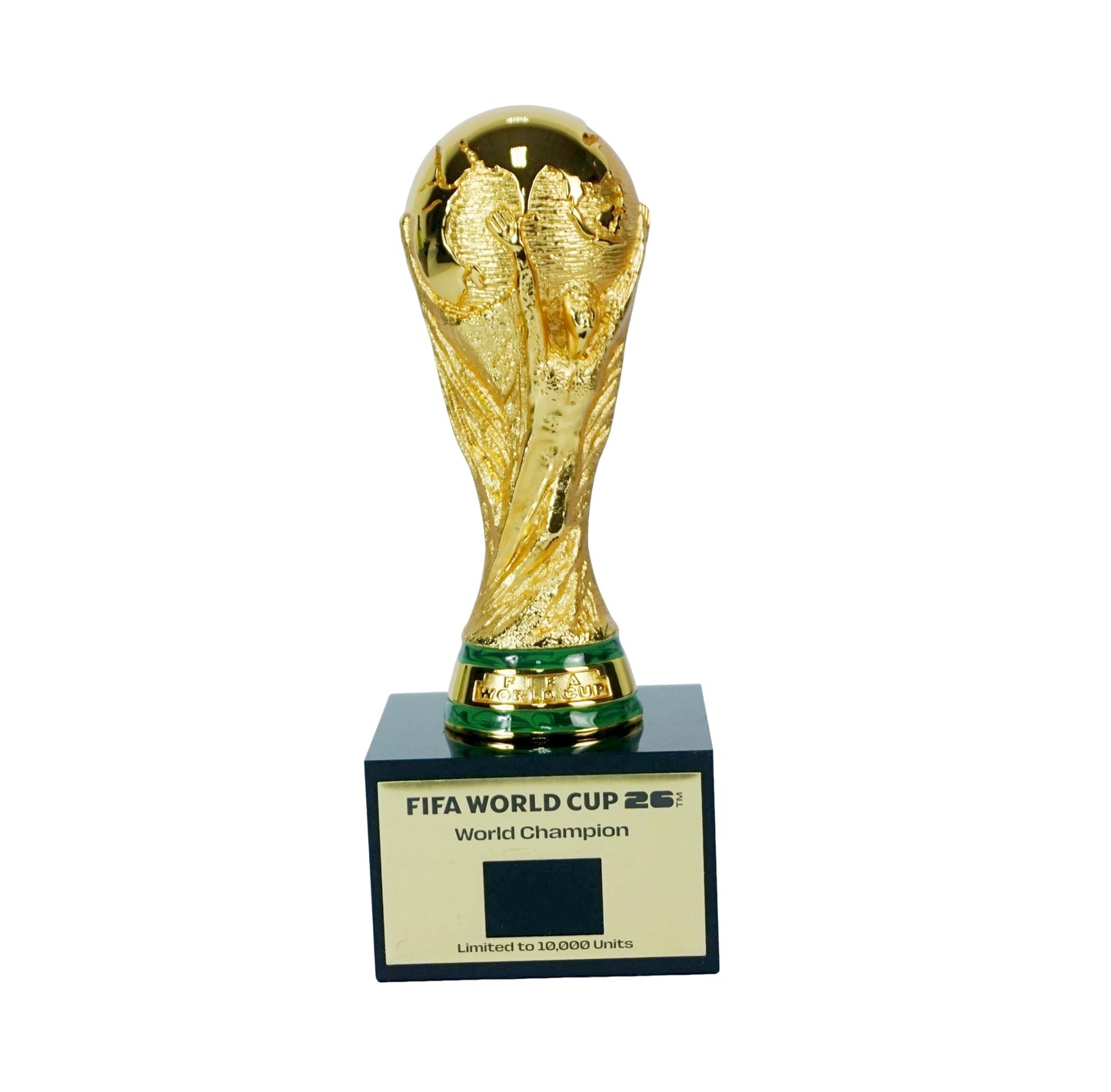 Officially Licensed FIFA World Cup 2026 3D Trophy Replica with DIY Champion Flag – Luxury Wood & Leather Display Box Featuring 16 Host Cities Map – Limited Edition (10,000 Globally)