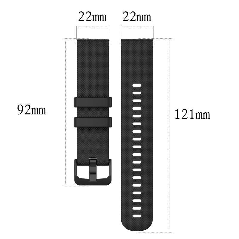 AWADUO Compatible For Garmin Forerunner 745 Replacement Band, Replacement Silicone Wrist Strap Band For Garmin Forerunner 745 With QuickFit, Soft And Durable(Silicone Black)