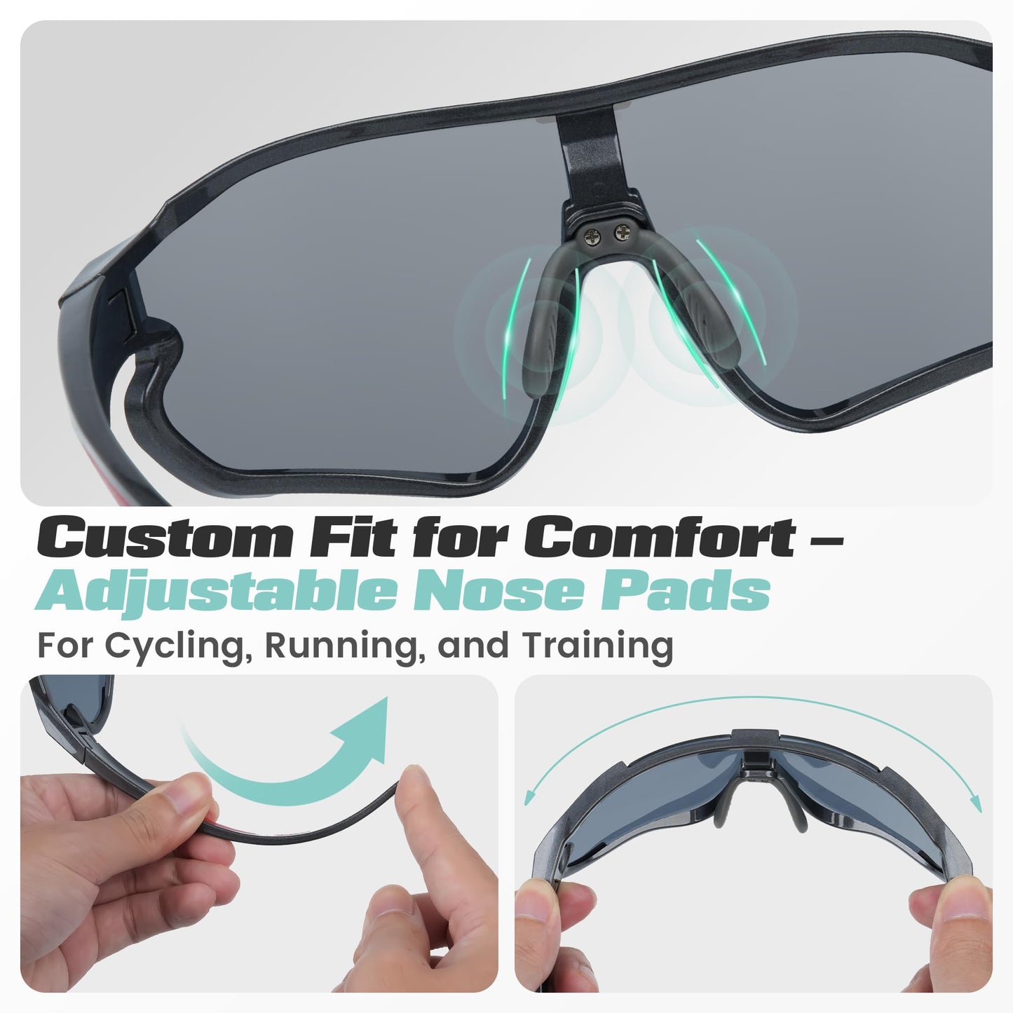 Flaya Polarized Sport Sunglasses for Men Women｜Ideal for Golf, Fishing, Running, Cycling, Driving, Hiking｜UV400 Protection Wraparound Large Lens Design Lightweight TR Frame & Adjustable Nose Pads
