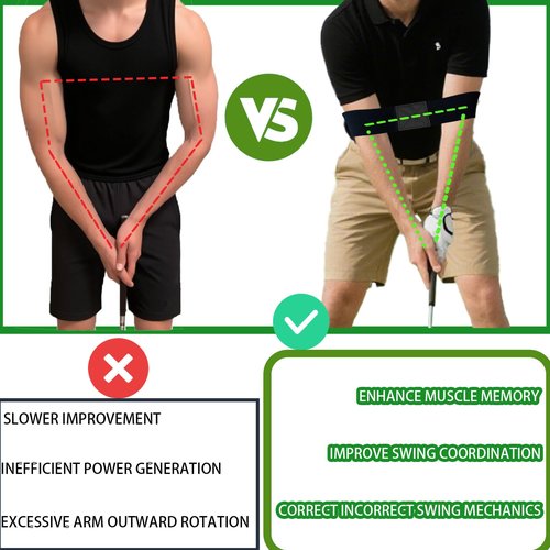 3 Pack Golf Wrist Training Aid Pro - Fix Wrist Angle & Reduce Chicken Wing, Adjustable Golf Wrist Trainer with Swing Band & Golf Wrist Brace to Build Muscle Memory Golf Swing Training Aid for Beginner