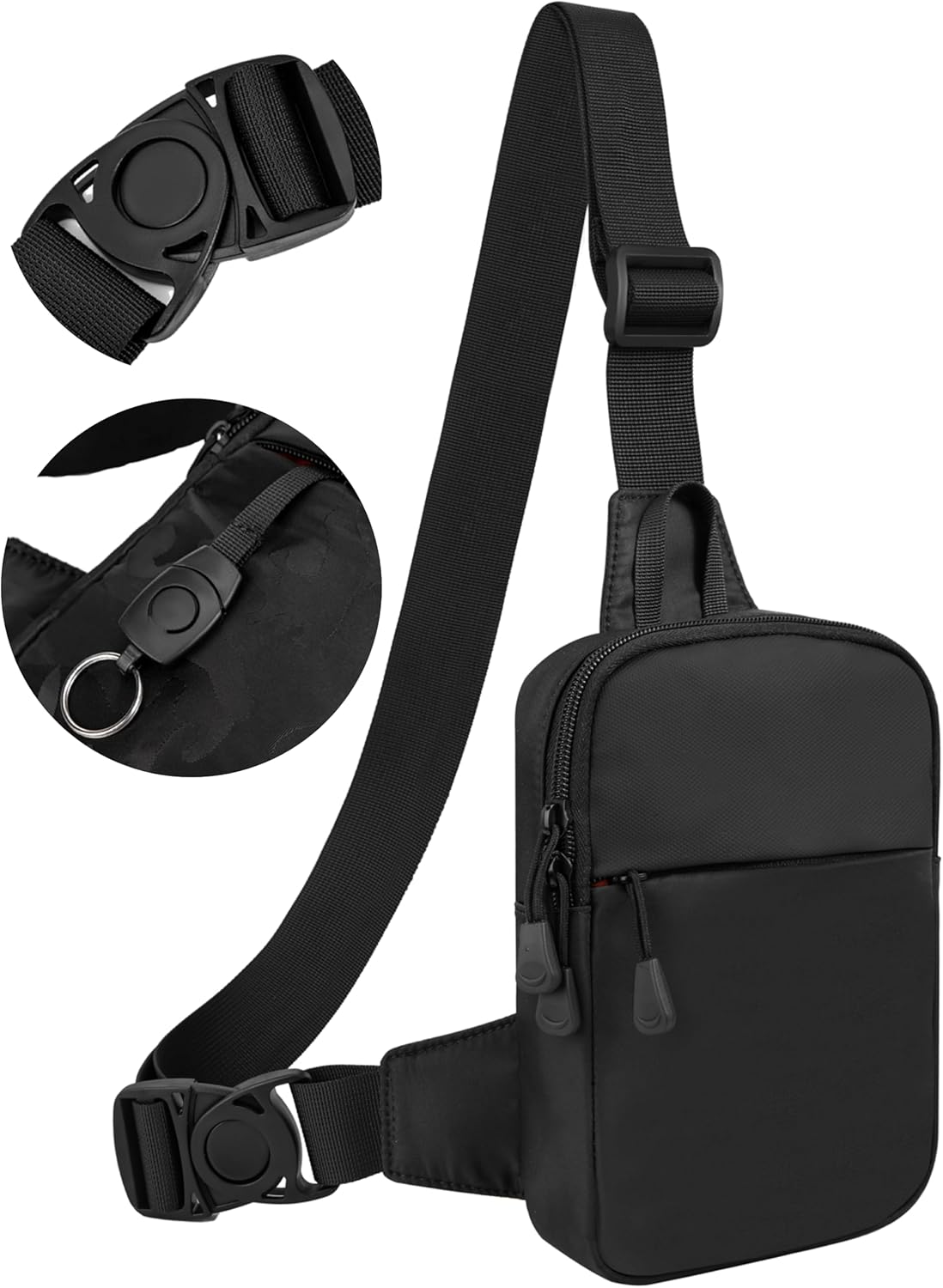 Skiennix Mini Sling Bag - Waterproof Crossbody Bag for Men | Lightweight Everyday Carry (Black)
