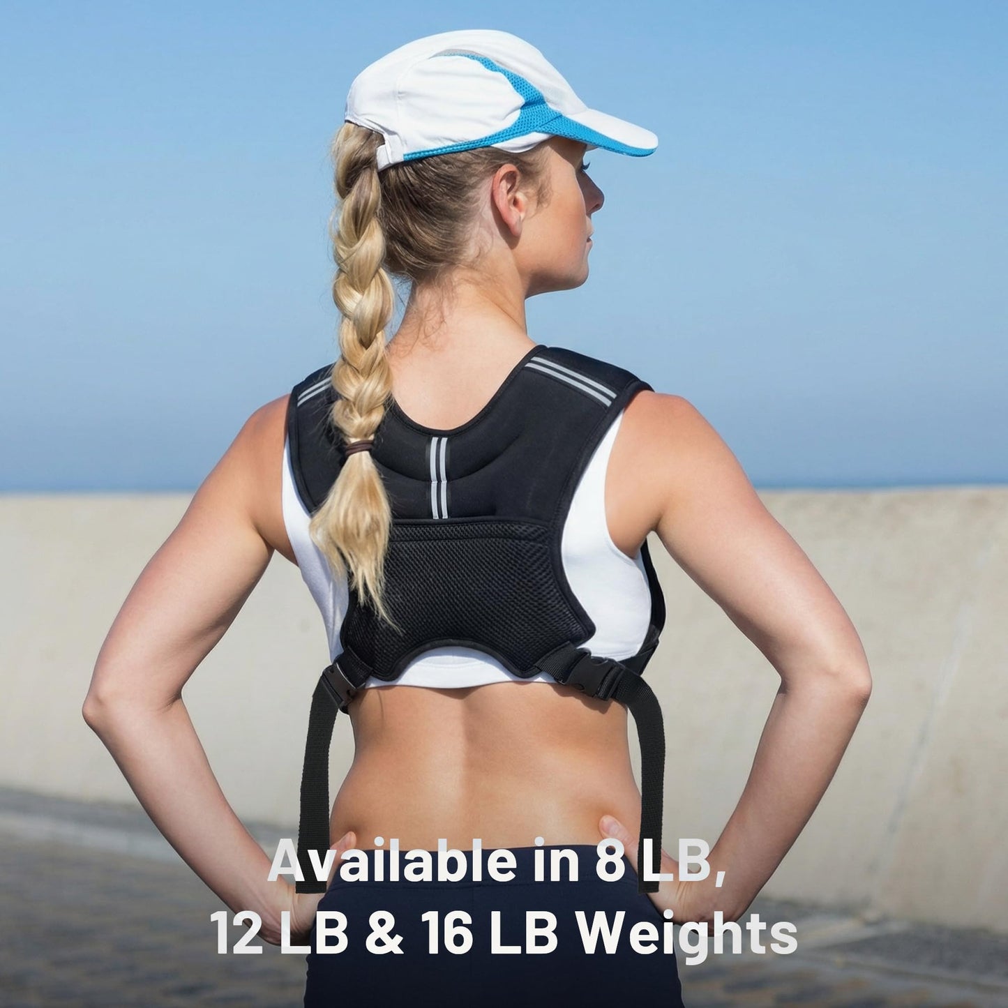 MIKOLO Weighted Vest, 8lb/12lb/16lb Weight Vest for Women & Men, Weight Vest with Reflective Stripe for Walking, Running, Strength Training & Workout(8lb)