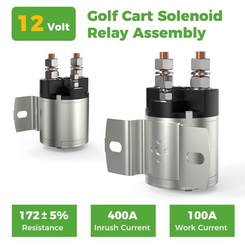 10L0L 12V Starter Solenoid for Yamaha G2/ G8/ G9/ G11/ G14/ G16/ G20 Gas Golf Cart 1985-2002, 4 Terminal 200A Solenoid Assembly, Replace JF2-H1950-00, JR3-H1950-00, J38-81950-01