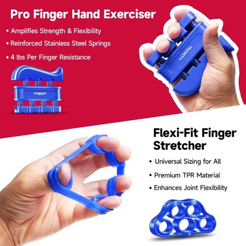FitBeast Grip Strengthener Kit - Adjustable Resistance Hand Grips for Forearm Strength - 5 Pack