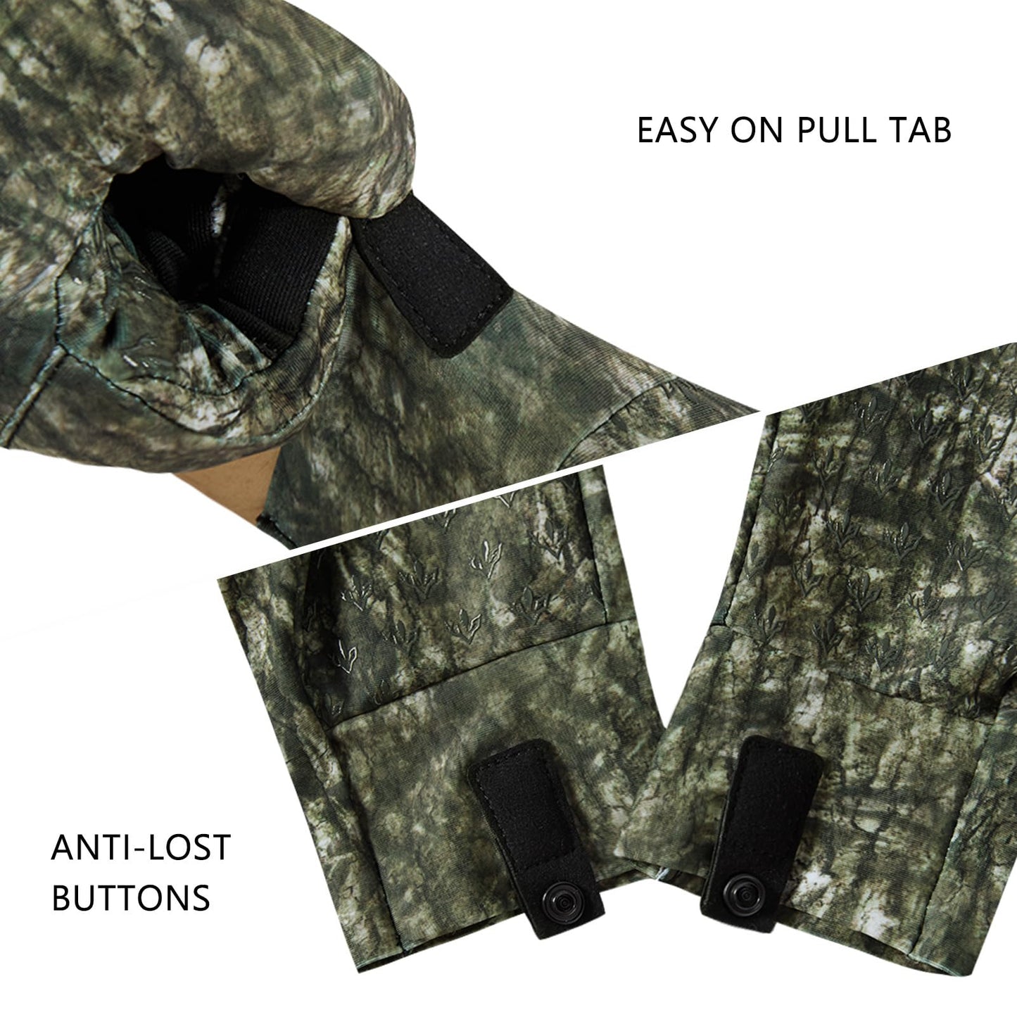 BASSDASH Camo Hunting Gloves Touchscreen Lightweight Glove for Warm Weather Turkey Fishing Outdoor Activities HG08