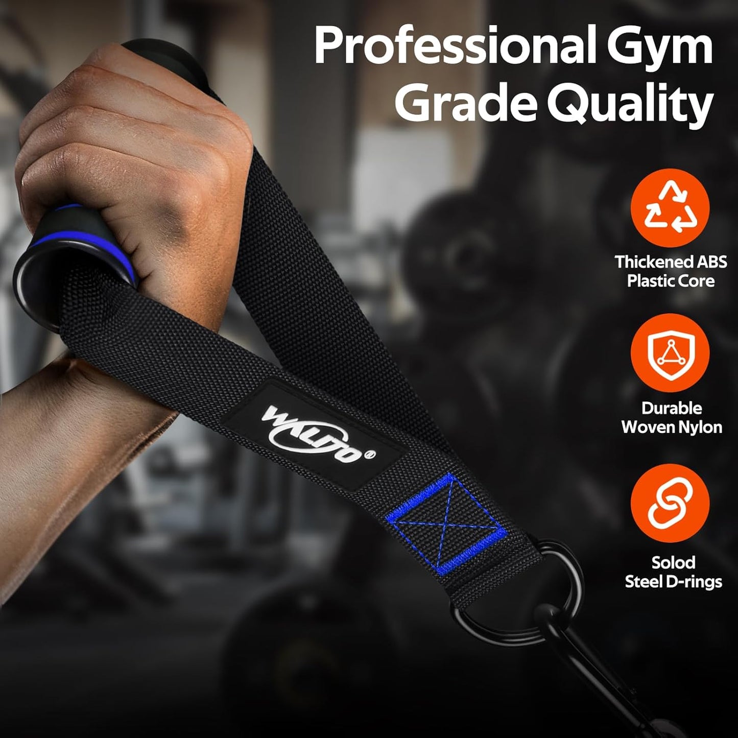 WALITO Exercise Handles - Heavy Duty Cable Machine Attachments for Home Gym | Pulley & Resistance Bands
