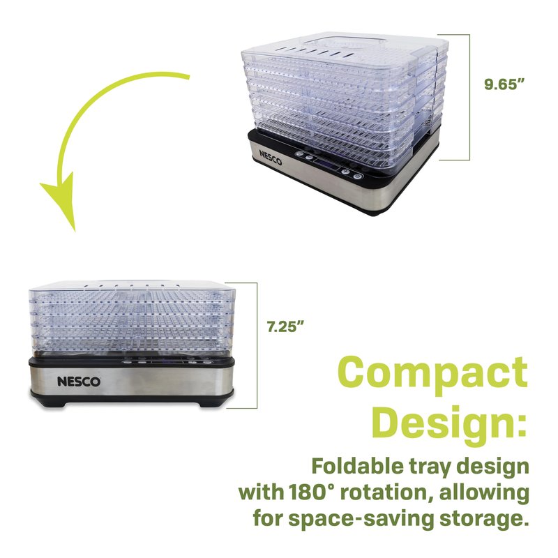 NESCO FD-5TC Snackmaster Food Dehydrator – 5 BPA-Free Trays, Adjustable Temp Control, Compact Design for Jerky, Fruit, Herbs, Pet Treats, 420W