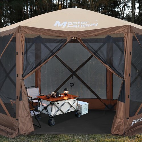MASTERCANOPY Hexagonal Tent Footprint, 10x10FT Camping Footprint with Storage Bag