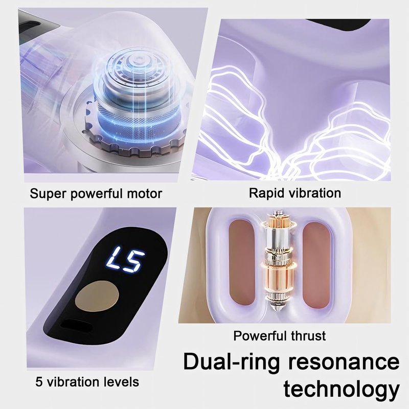 LCYPQPQ Upgraded Multifunctional Full-Body Fascia Ring - Compact Lightweight Fascia Massage Tool | Electric Wireless Mini Yoga Ring Massager with 8-Speed Adjustable (Purple)