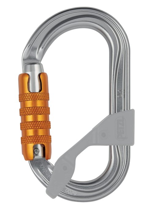 Petzl OK Oval Aluminum Carabiner (Symmetrical) - Gray, Triact-Lock