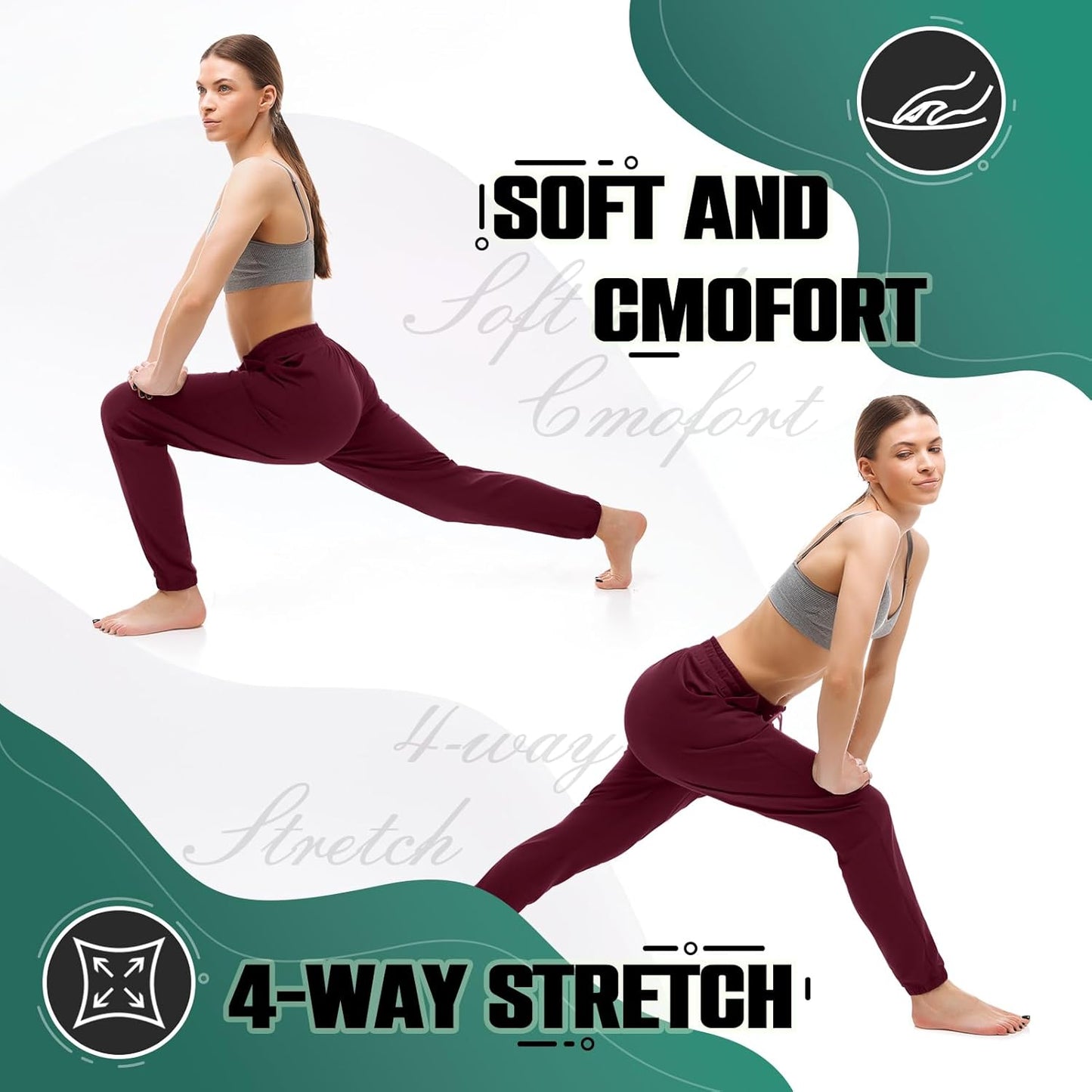 Walifrey Women's Joggers - Comfortable Drawstring Sweatpants with Pockets for Lounging & Workout