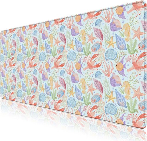 Icolor XXL Extended Gaming Mouse Pad - Non-Slip Base with Stitched Edges | 35.4 x 15.7 in Desk Mat for Home Office & Gamers